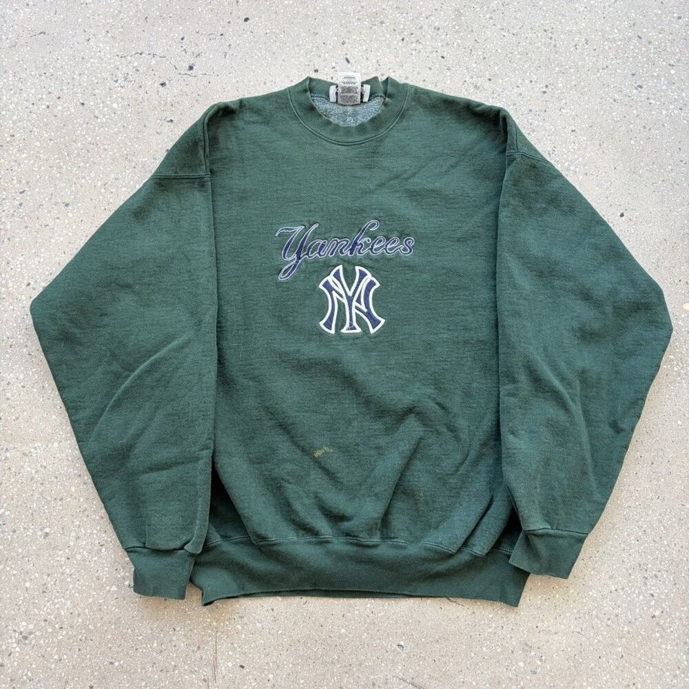 Vintage 90s New York Yankees Green Adidas Sweatshirt